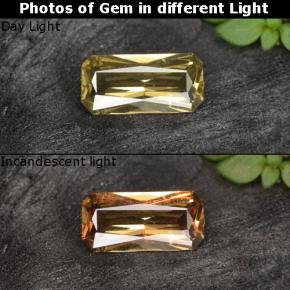0,59 ctw natürlicher goldener Farbwechsel-Granat, Smaragdschliff, VS