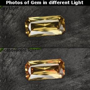 9,17 ctw natürlicher gold-braun Farbwechselnder Granat, Smaragdschliff, VVS