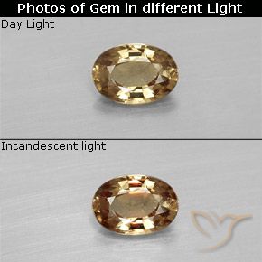 0.57ct Natürlicher gold-braun Farbwechselnder Granat, Oval, VVS