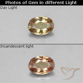 0.50ct Natürlicher gold-braun Farbwechselnder Granat, Oval, VVS-VS