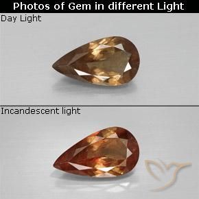 1.77ct Natürlicher hellbraun Farbwechselnder Granat, Birnenform, VS-SI