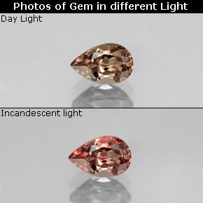 0,60 ctw natürlicher color-change Farbwechsel-Granat, Birnenform, VVS-VS