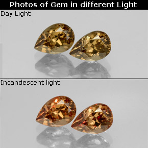 1.34 ct natürliche gold-braun Farbwechselnder Granat-Edelsteine, Birnenform, VVS-VS