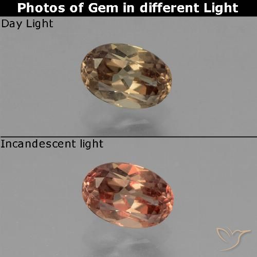 0.57ct Natürlicher hellbraun Farbwechselnder Granat, Oval, VVS-VS
