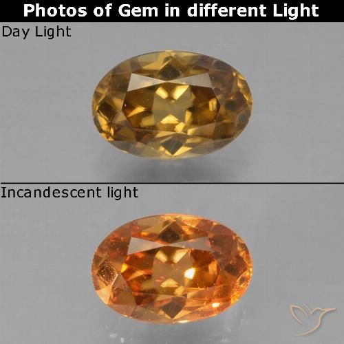 0,72 ctw natürlicher goldener Farbwechsel-Granat, Oval Schliff, VVS-VS