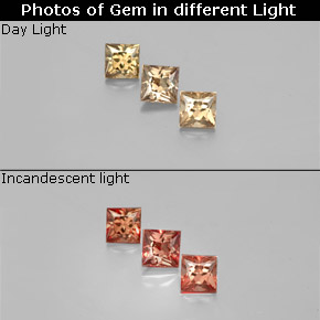  ct natürliche color-change Farbwechsel-Granat-Edelsteine, Quadrat, VS