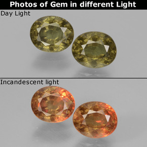  ct natürliche color-change Farbwechsel-Granat-Edelsteine, Oval Schliff, VS
