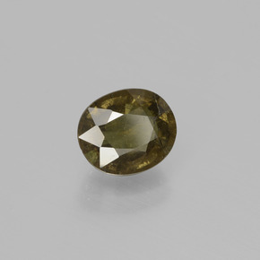 9,17 ctw natürlicher Grünlich-braun bis rot-rosa Farbwechselnder Granat, Oval Schliff, SI