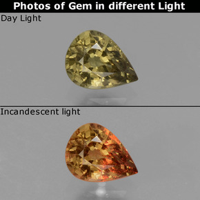 0,42 ctw natürlicher mehrfarbiger Farbwechsel-Granat, Birnenform, VS
