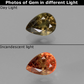 0,86 ctw natürlicher color-change Farbwechsel-Granat, Birnenform, VS