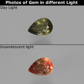 0,43 ctw natürlicher color-change Farbwechsel-Granat, Birnenform, VS