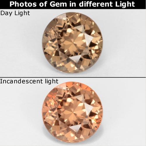 9,17 ctw natürlicher gold-braun Farbwechselnder Granat, Rund Schliff, VS