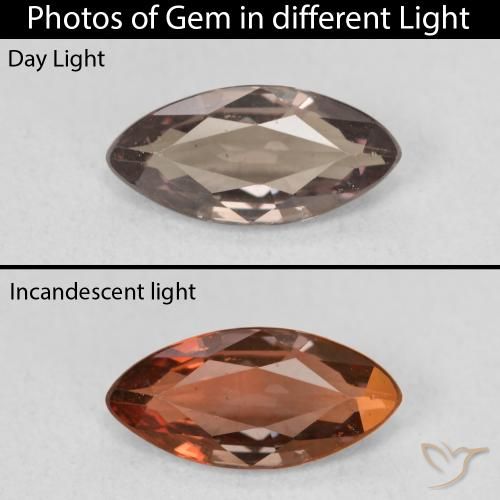 1.23ct Natürlicher Mittelhellbraun Farbwechselnder Granat, Marquise, VVS-VS