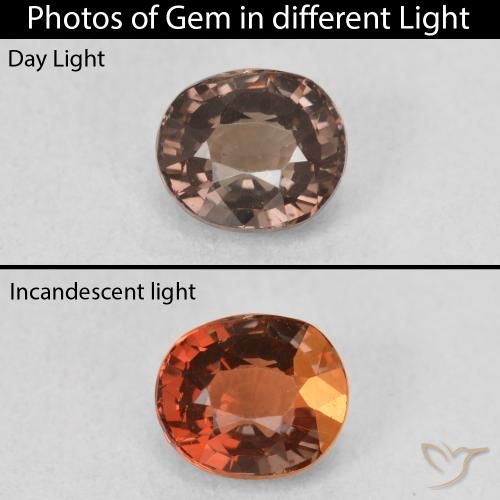 1.07ct Natürlicher Mittelhellbraun Farbwechselnder Granat, Oval, VVS-VS