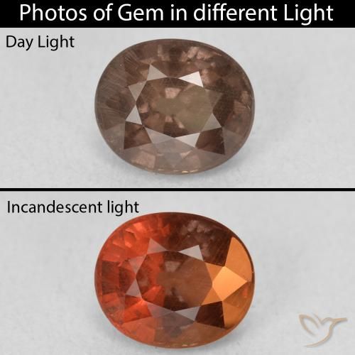 1.44ct Natürlicher Mittelhellbraun Farbwechselnder Granat, Oval, VS