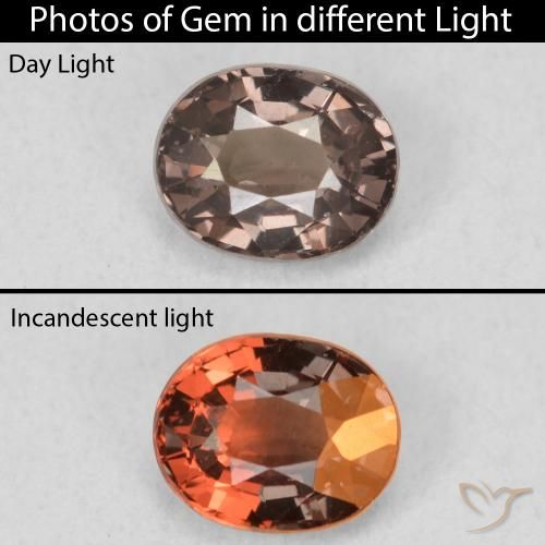 0.97ct Natürlicher dunkelbraun Farbwechselnder Granat, Oval, VS