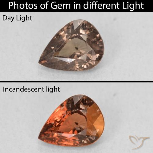 1.08ct Natürlicher dunkelbraun Farbwechselnder Granat, Birnenform, VS
