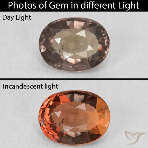 0.94ct Natürlicher dunkelbraun Farbwechselnder Granat, Oval, VS
