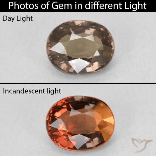 1.15ct Natürlicher Warmes Braun Farbwechselnder Granat, Oval, VVS
