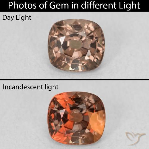 0.95ct Natürlicher Mittel braun Farbwechselnder Granat, Kissen, VS
