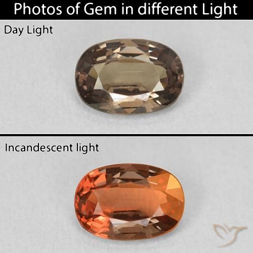 1.07ct Natürlicher Mittelhellbraun Farbwechselnder Granat, Oval, VVS-VS