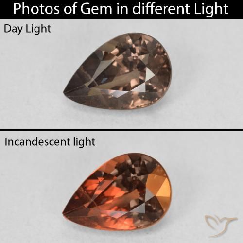 1.27ct Natürlicher dunkelbraun Farbwechselnder Granat, Birnenform, VS