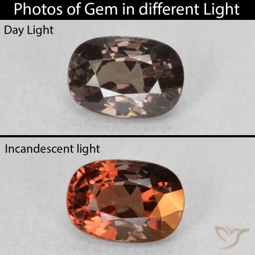 1.05ct Natürlicher dunkelbraun Farbwechselnder Granat, Kissen, VS