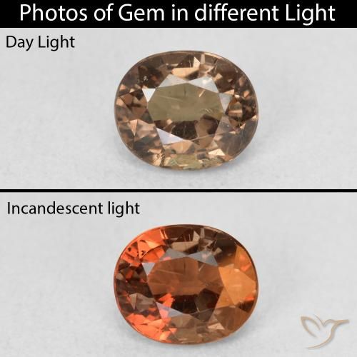 0.94ct Natürlicher dunkelbraun Farbwechselnder Granat, Oval, VS