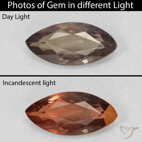 1.03ct Natürlicher dunkelbraun Farbwechselnder Granat, Marquise, VVS-VS
