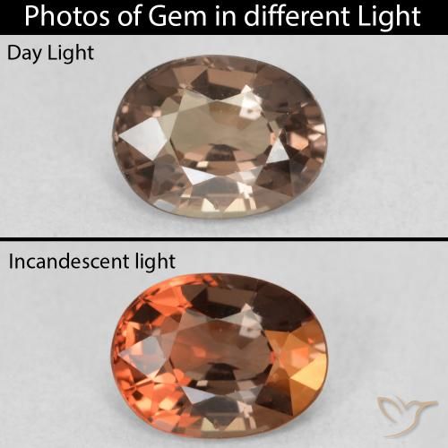 1.13ct Natürlicher dunkelbraun Farbwechselnder Granat, Oval, VVS-VS