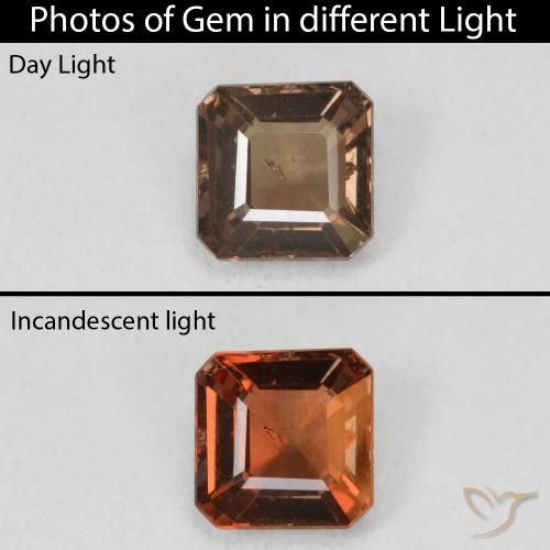 1.32ct Natürlicher dunkelbraun Farbwechselnder Granat, Smaragdschliff, VS