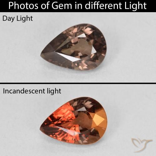 1.81ct Natürlicher Mittelhellbraun Farbwechselnder Granat, Birnenform, VS