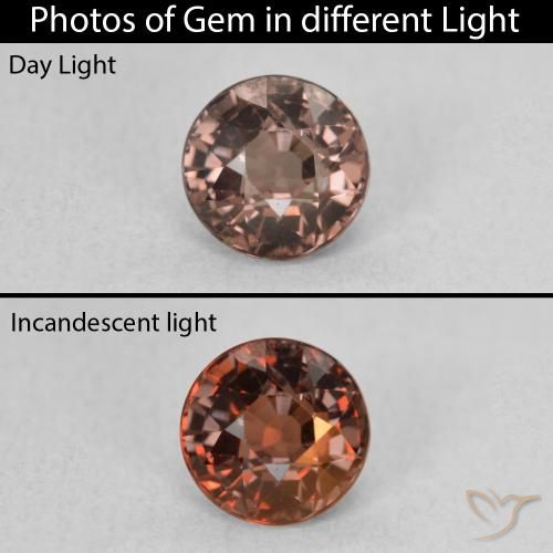1.15ct Natürlicher Mittelhellbraun Farbwechselnder Granat, Runden, VS