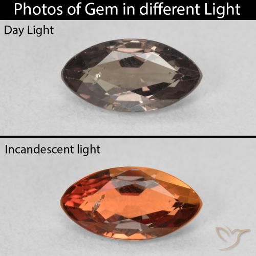 1.09ct Natürlicher Mittelhellbraun Farbwechselnder Granat, Marquise, VS-SI