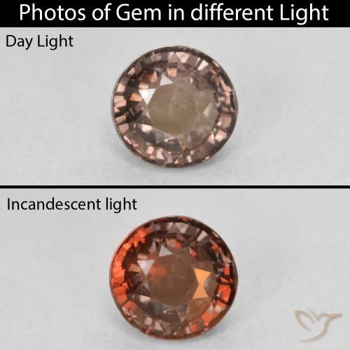 1.11ct Natürlicher dunkelbraun Farbwechselnder Granat, Runden, VS