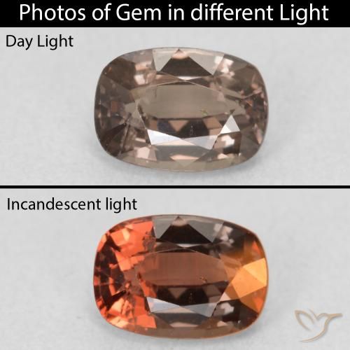 1.04ct Natürlicher Mittelhellbraun Farbwechselnder Granat, Kissen, VS