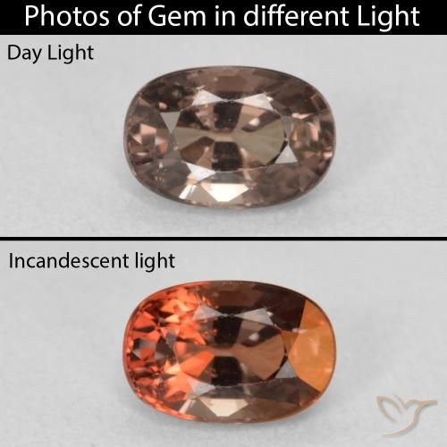 1.24ct Natürlicher Mittelhellbraun Farbwechselnder Granat, Kissen, VS