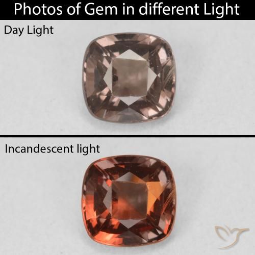 1.16ct Natürlicher Pekannussbraun Farbwechselnder Granat, Kissen, VS