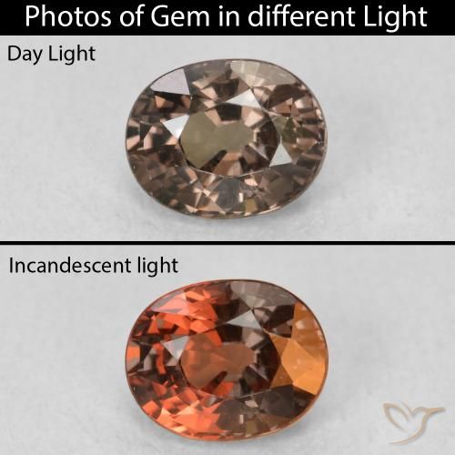 1.05ct Natürlicher dunkelbraun Farbwechselnder Granat, Oval, VVS
