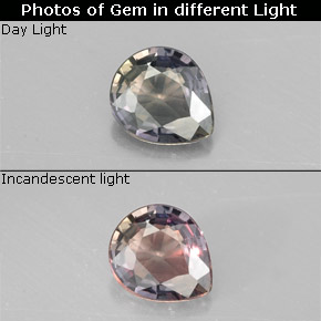 9,17 ctw natürlicher Mehrfarbig Farbwechselnder Saphir, Birnenform, VS