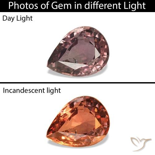 0.27ct Mittelhellbraun Farbwechselnder Saphir, Birnenform, VS