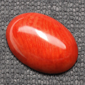 7,43 ctw natürlicher orangefarbener Koralle, Oval Schliff, Lichtundurchlässig
