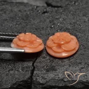 4.26 ct natürliche Mittelrosa Koralle-Edelsteine, Blumen-Schliff, Lichtundurchlässig