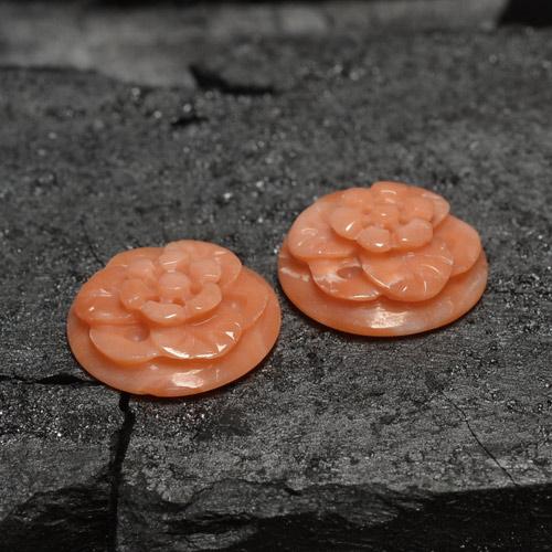 5.71 ct natürliche Mittelrosa Koralle-Edelsteine, Blumen-Schliff, Lichtundurchlässig