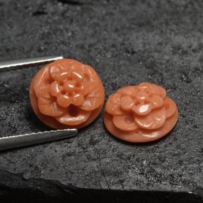 5,05 ct natürliche rosafarbener Koralle-Edelsteine, Blumenschliff, Lichtundurchlässig