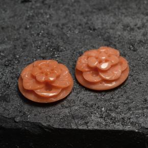 5,05 ct natürliche rosafarbener Koralle-Edelsteine, Blumenschliff, Lichtundurchlässig