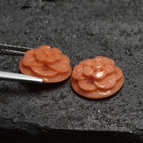 5,05 ct natürliche rosafarbener Koralle-Edelsteine, Blumenschliff, Lichtundurchlässig
