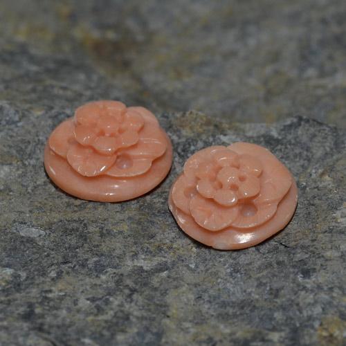 4,93 ct natürliche rosafarbener Koralle-Edelsteine, Blumenschliff, Lichtundurchlässig