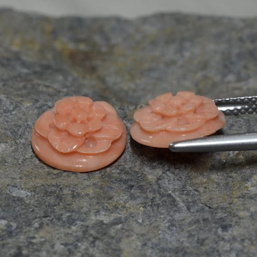4,93 ct natürliche rosafarbener Koralle-Edelsteine, Blumenschliff, Lichtundurchlässig