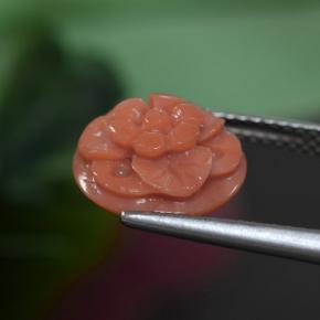 9,17 ctw natürlicher Tiefes Lachsrosa Koralle, Blumen-Schliff, Lichtundurchlässig